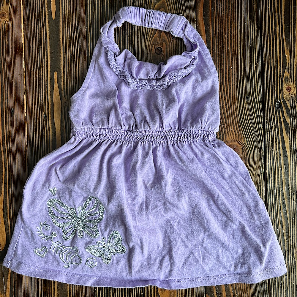5/$20 Kids • OLD NAVY purple lavender summer butterfly halter dress girl 2T